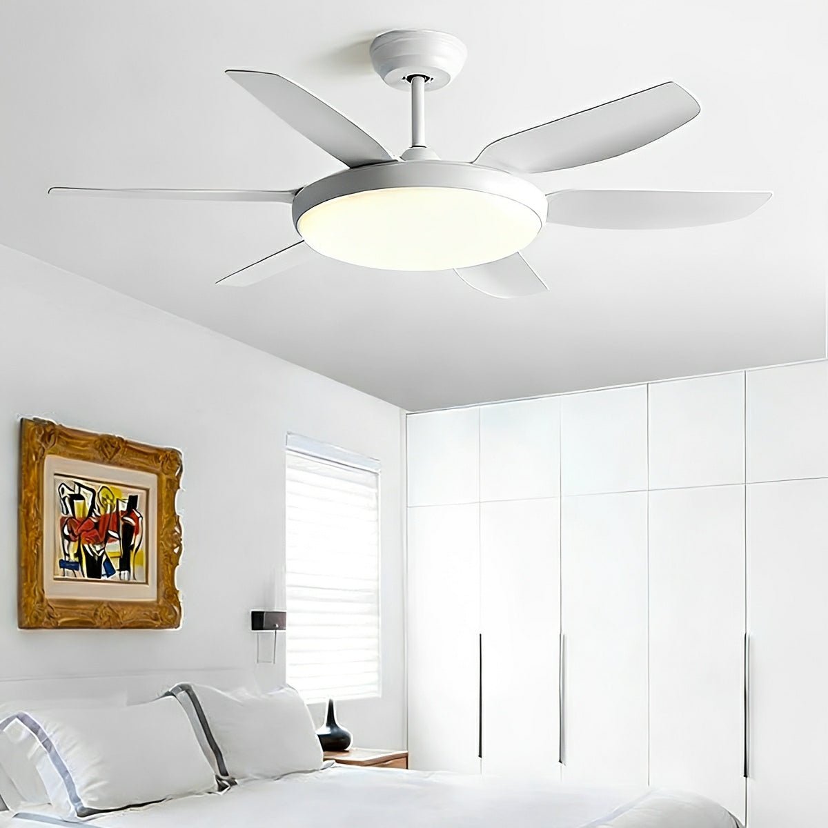Ventilador de techo con luz Gelvira en un salón amplio de estilo nórdico – imagen 2
