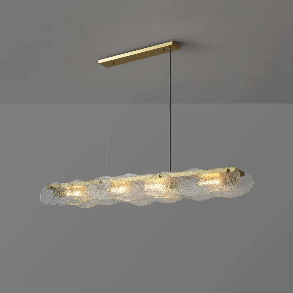 Lámpara colgante lineal de cristal ondulado Brumara – vista principal