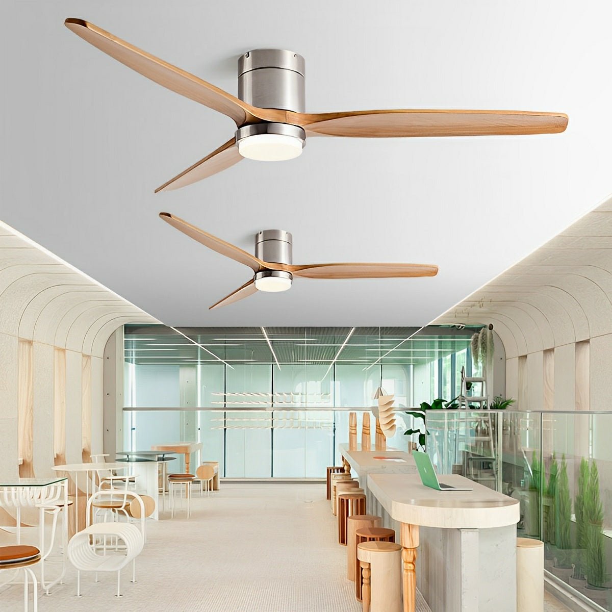 Ventilador de techo con luz Robledo en un salón nórdico – imagen 3