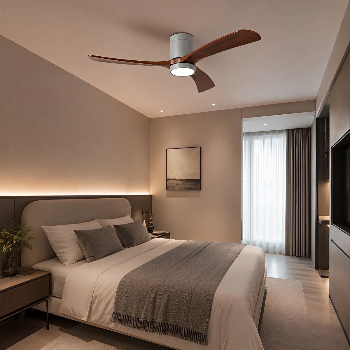 Ventilador de techo con luz Vernia en un salón moderno – imagen 9
