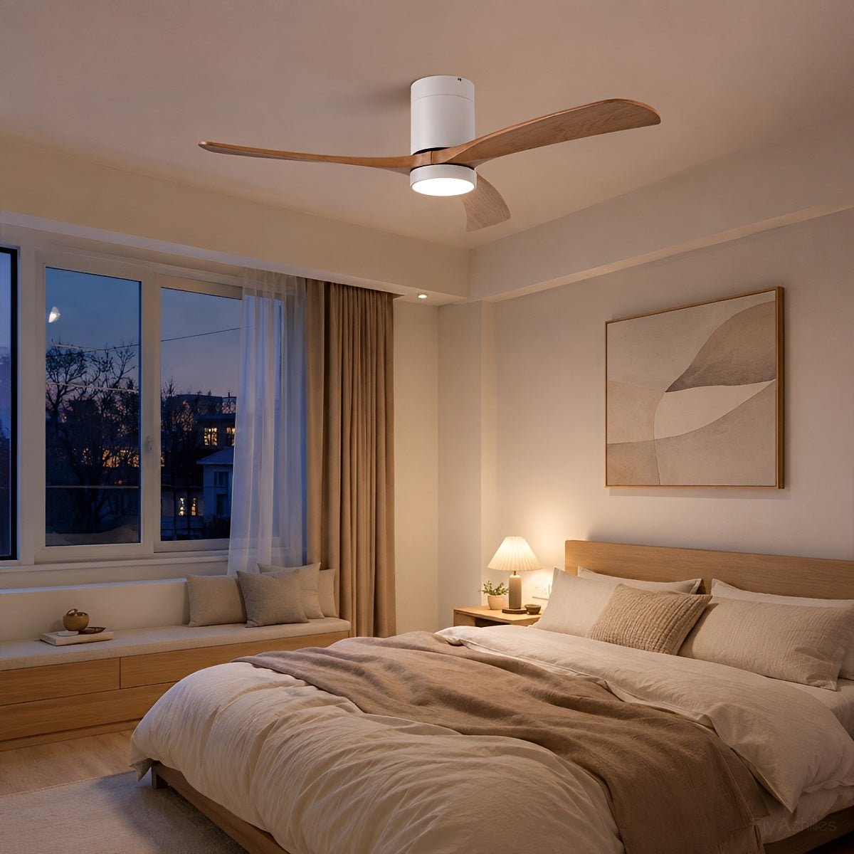 Ventilador de techo con luz Vernia en un salón moderno – imagen 6