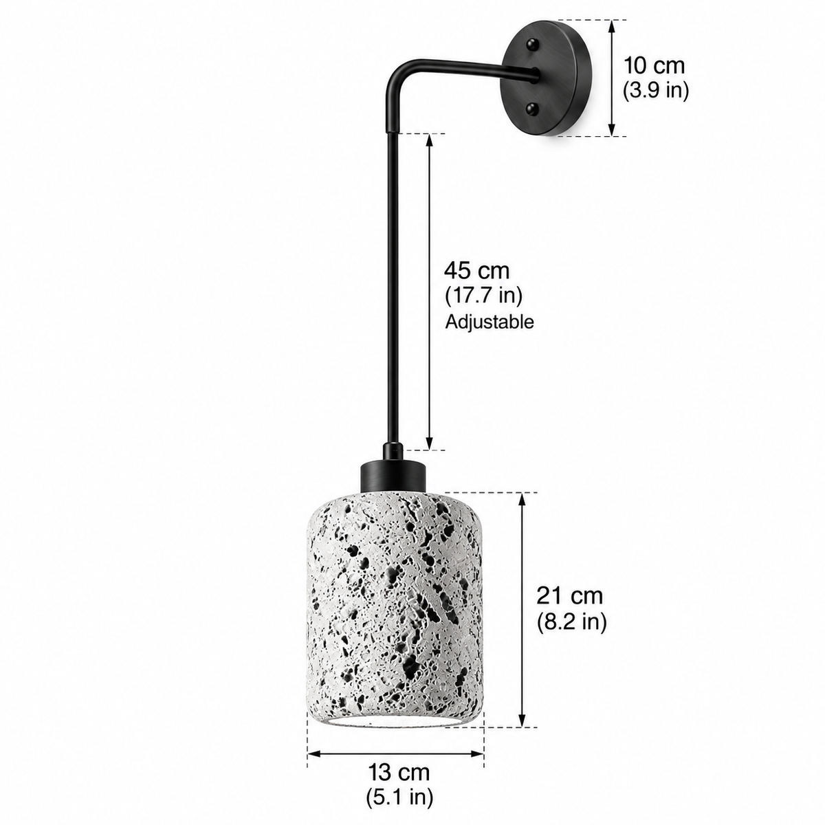 Aplique de pared Uporia de travertino perforado – medidas en cm