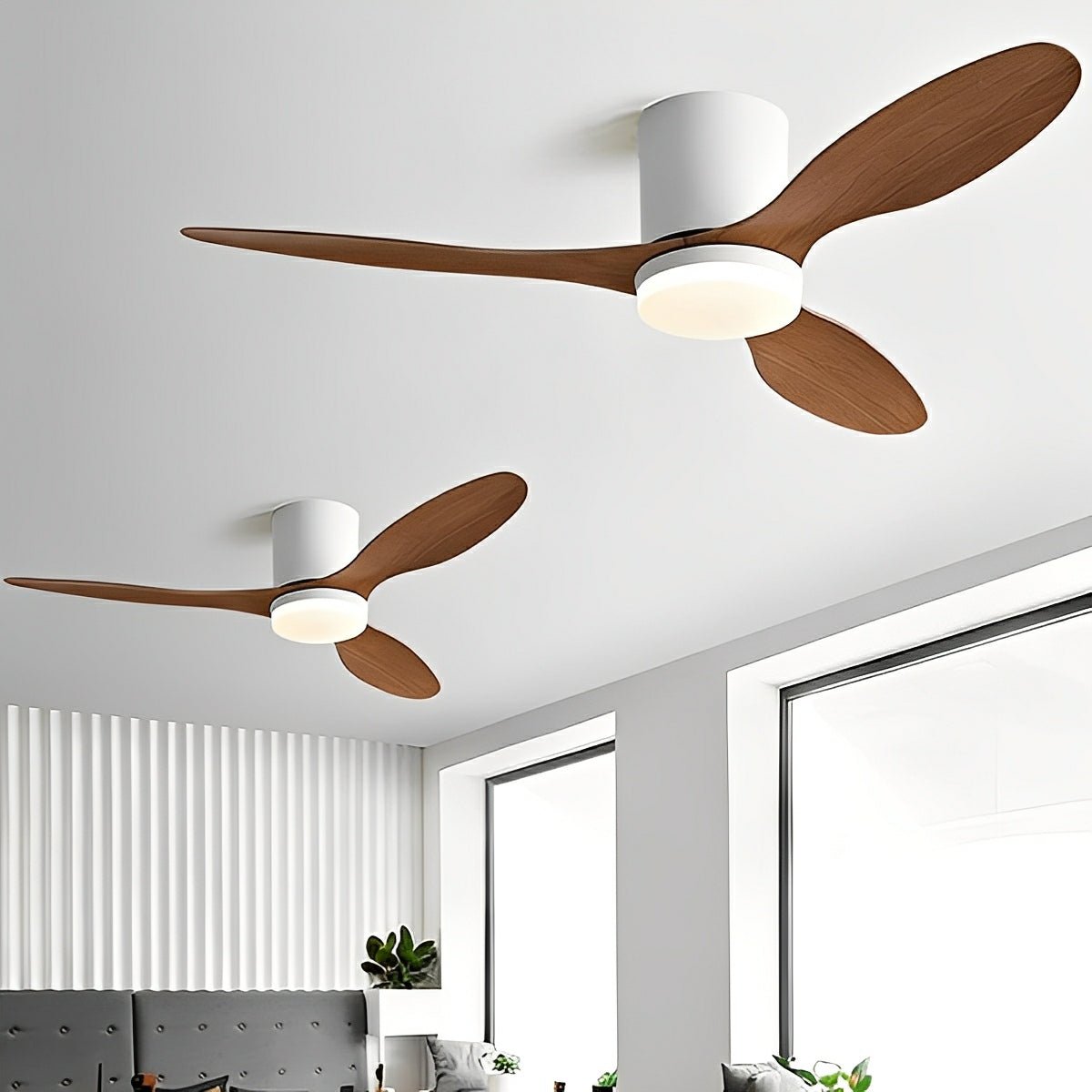 Ventilador de techo con luz Ivelda en un salón nórdico – imagen 6