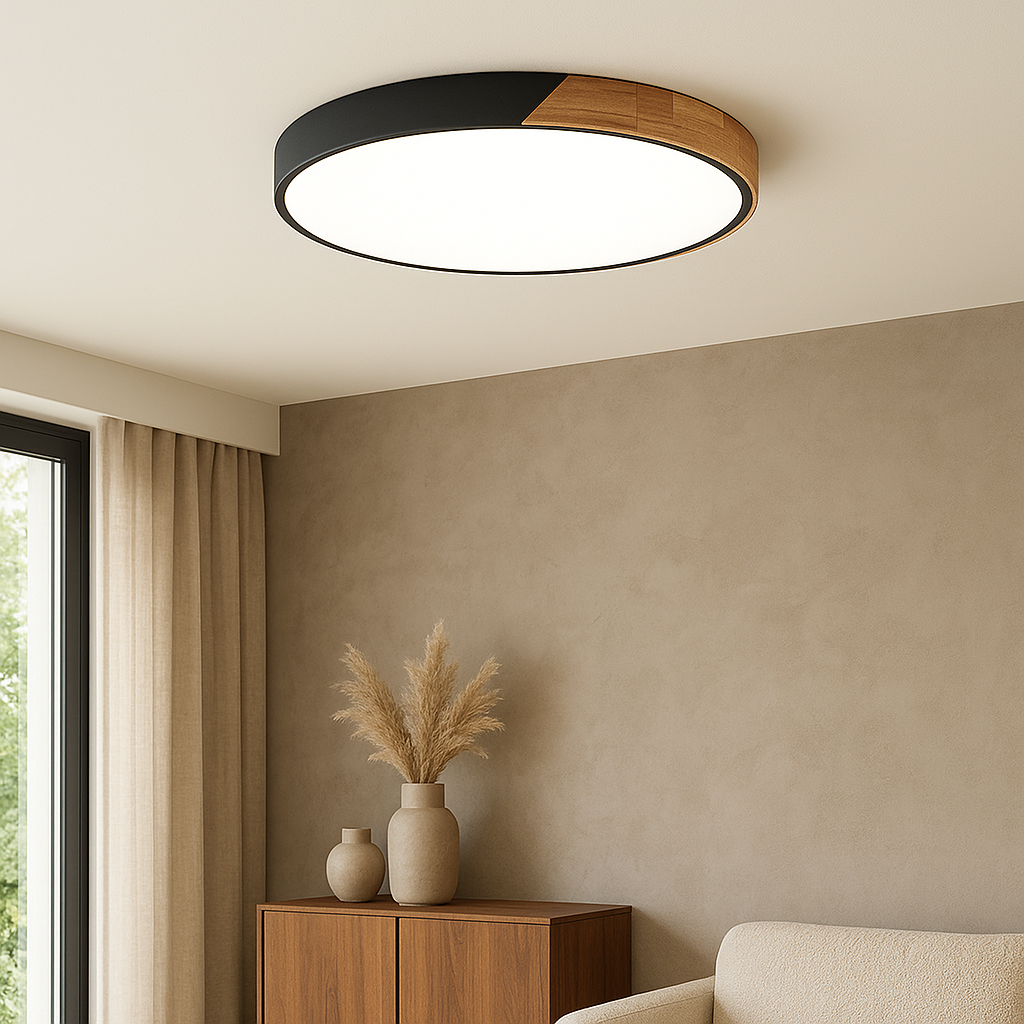 Lámpara de techo nórdica de madera Tilena – vista principal