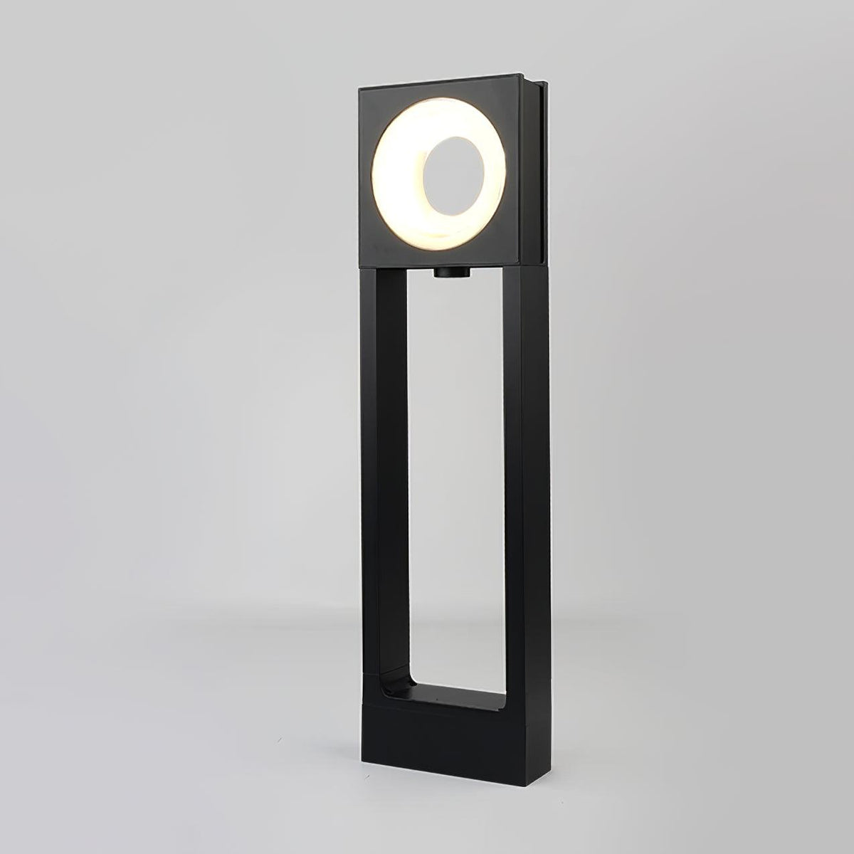 Oliano - Baliza de Jardín LED con Aro de Luz y Marco de Aluminio Negro
