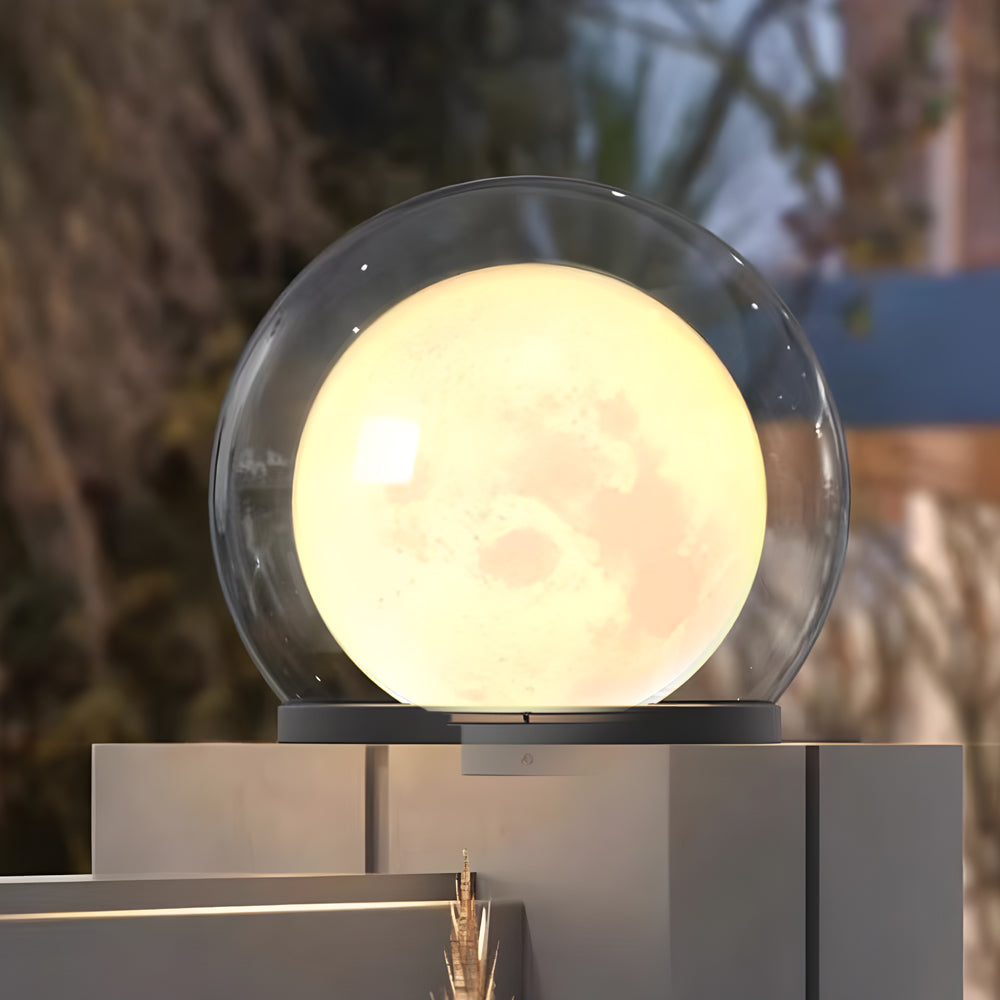 Nurena - Lámpara de Pilar Exterior Esfera Doble Efecto Luna IP65