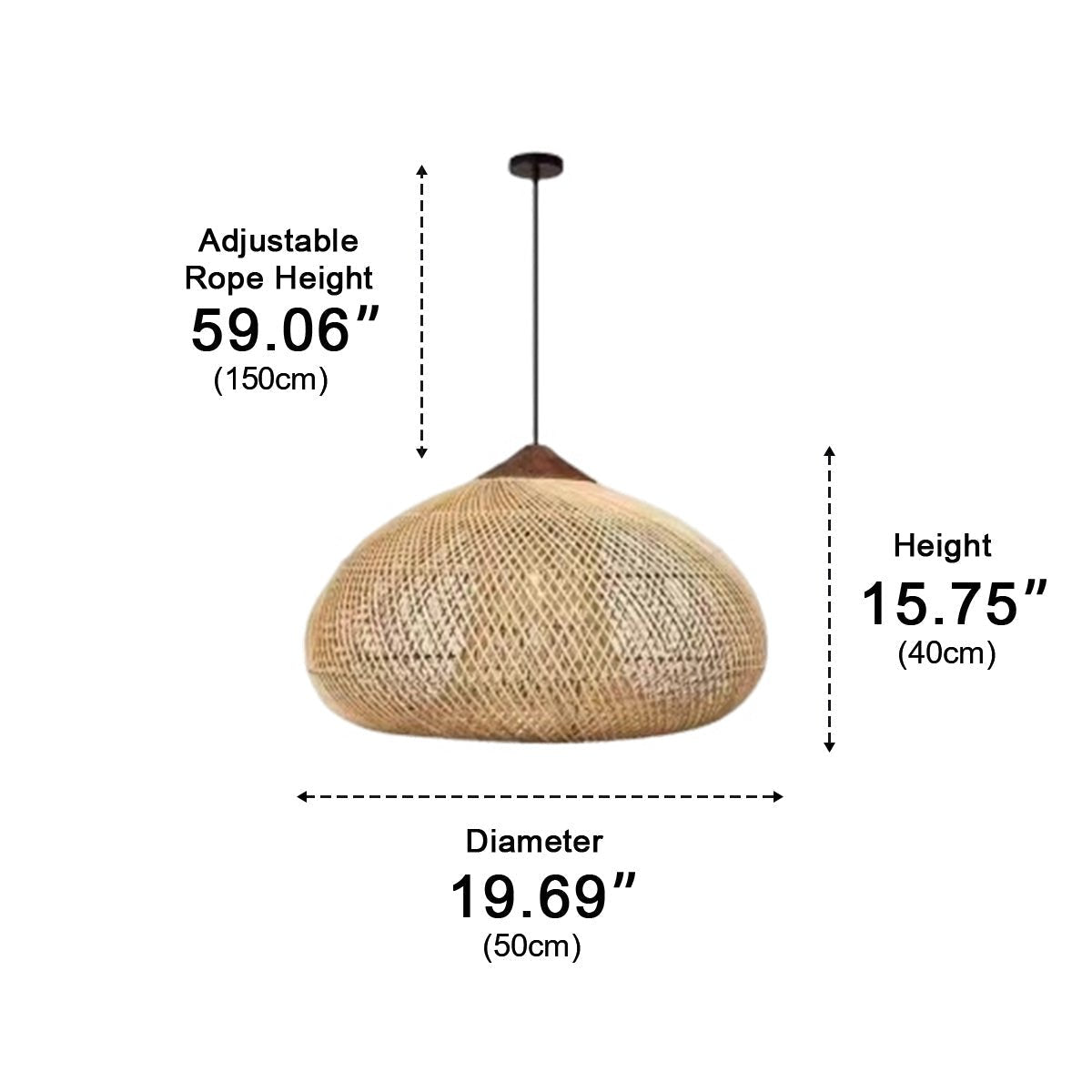 Lámpara colgante de ratán Urdela en un comedor boho – imagen 7