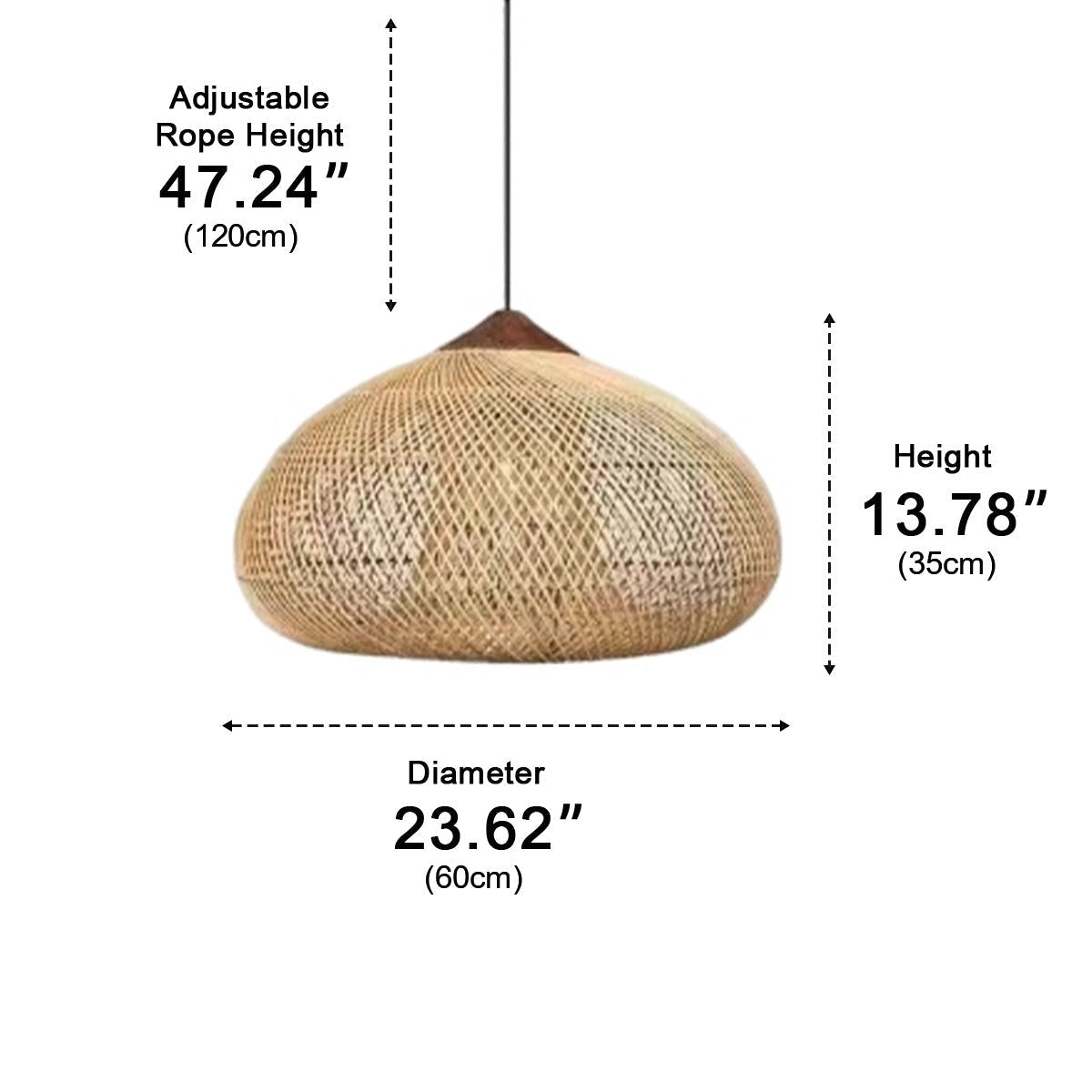 Lámpara colgante de ratán Urdela en un comedor boho – imagen 8