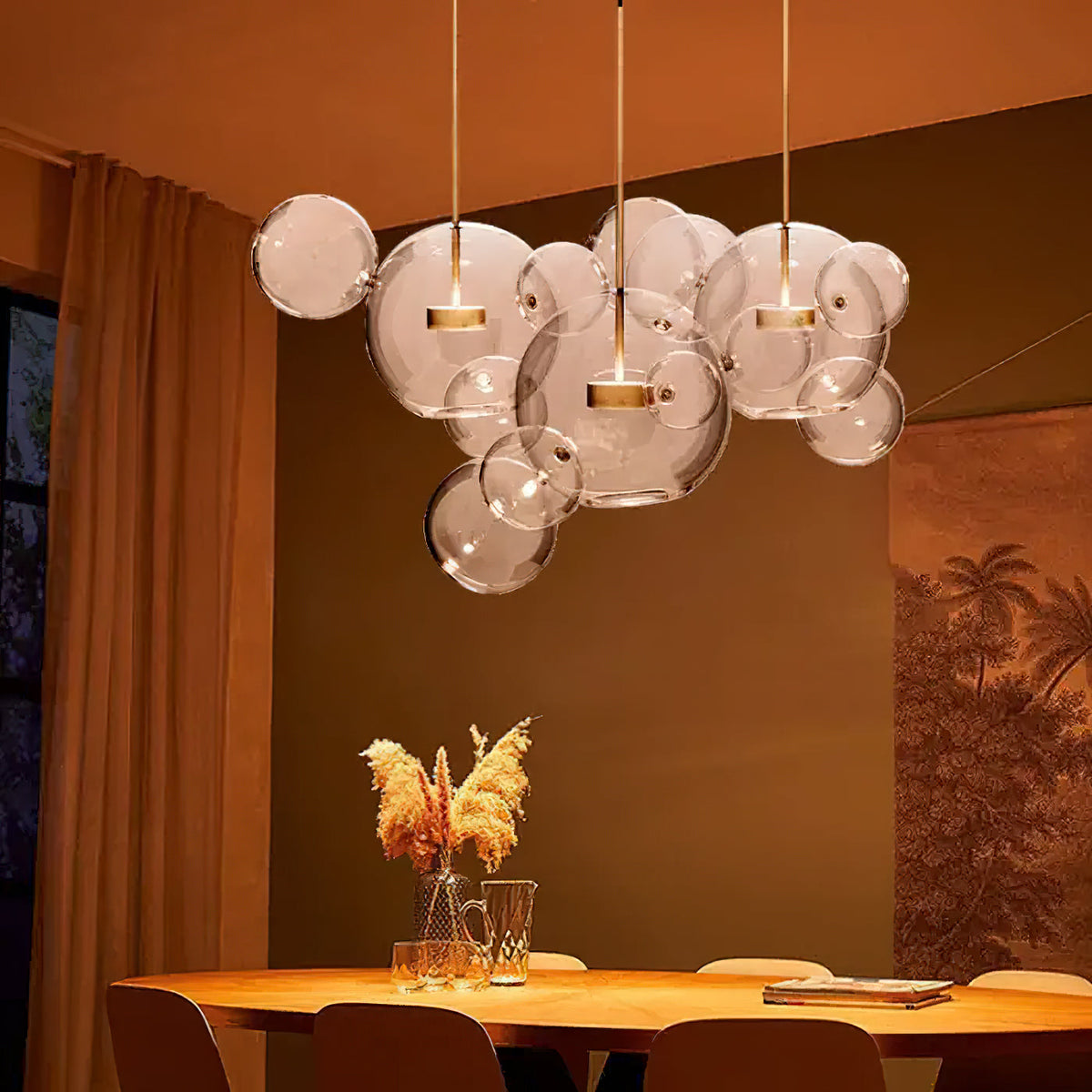 Lámpara colgante de esferas de cristal Perlada en un salón luminoso – imagen 15