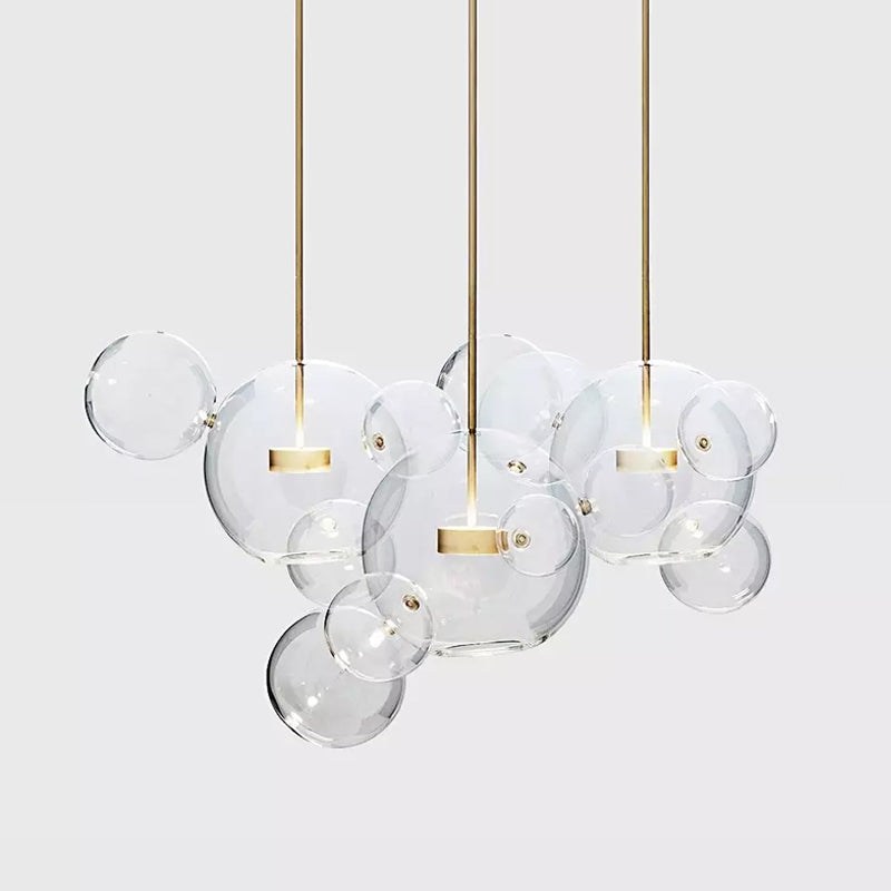 Lámpara colgante de esferas de cristal Perlada – 14 esferas plafón redondo