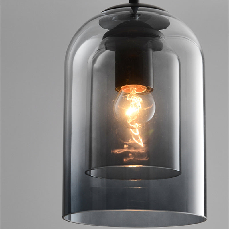 LumaRetro - Lámpara Colgante Vintage con Cristal Doble y Acabado Metalizado