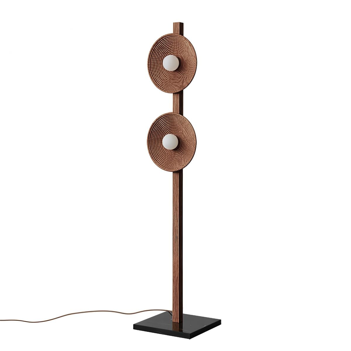 Lámpara de pie de madera con dos discos Radeva – vista principal