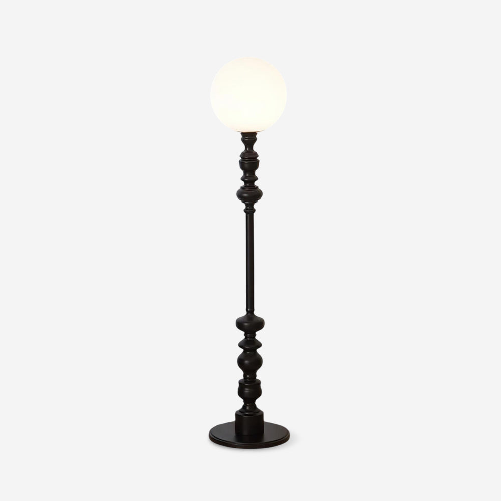 Lámpara de pie de madera torneada Rosaela – vista principal