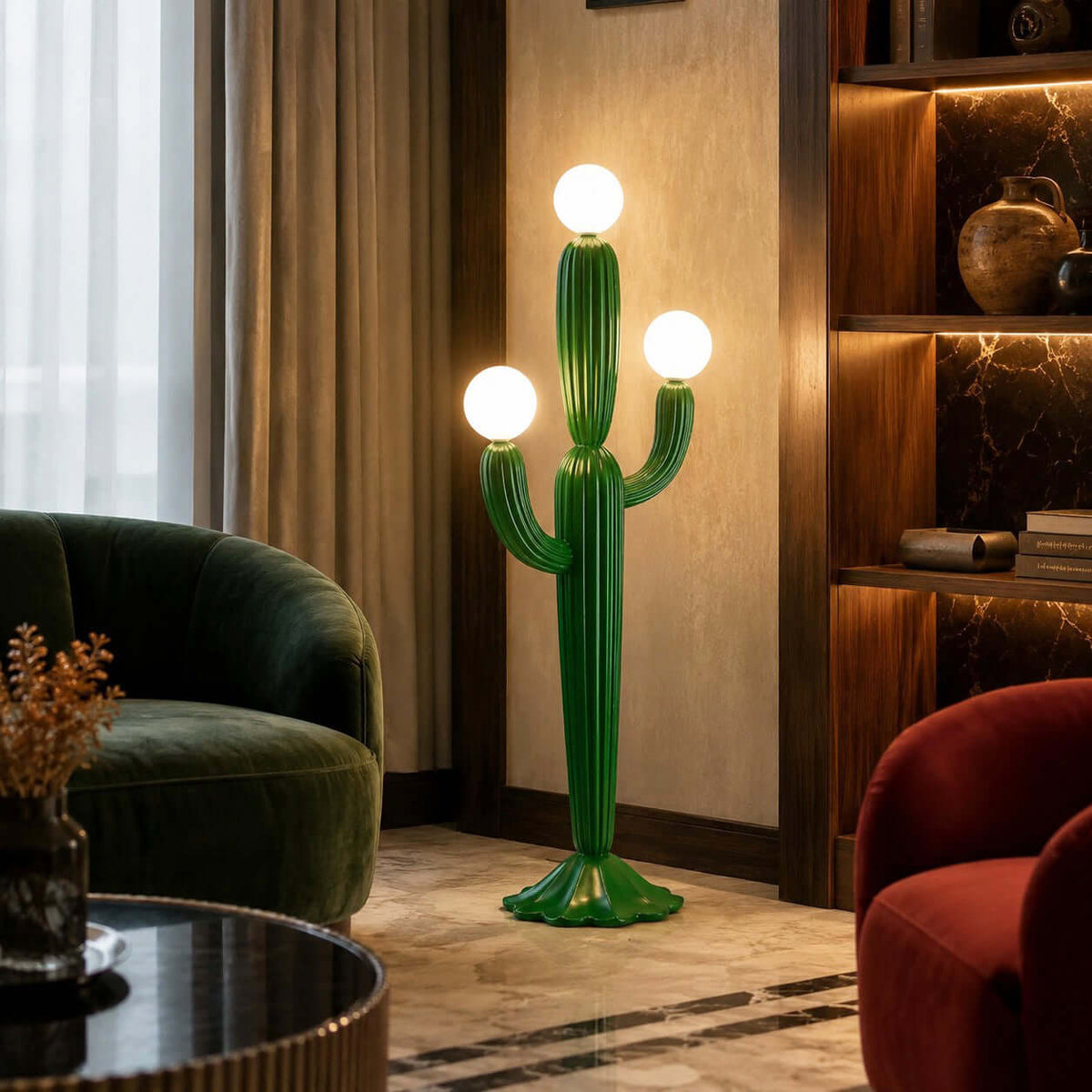 Lámpara de pie cactus Saguara en un salón luminoso – imagen 6