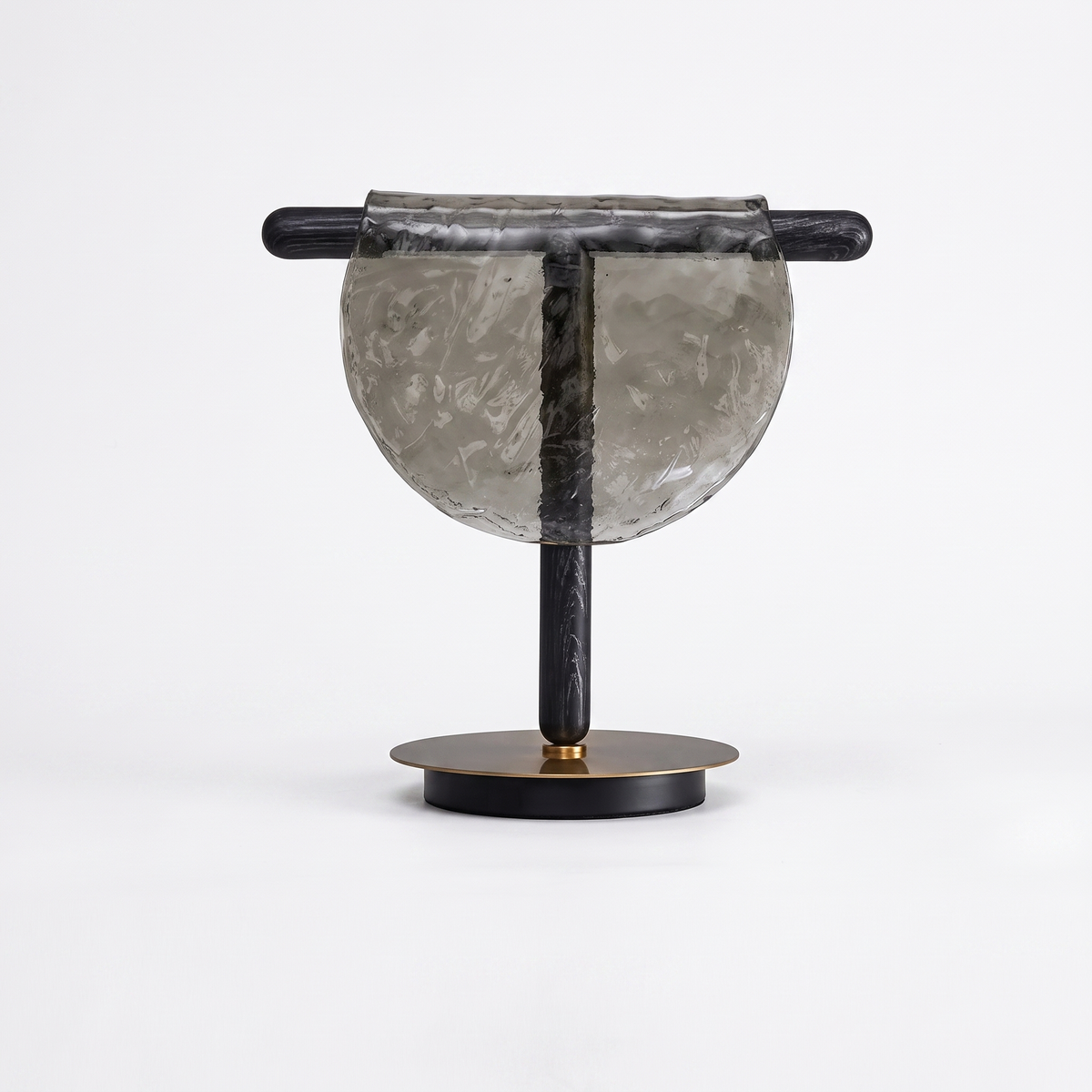 Selenia - Lámpara de Mesa LED Media Luna de Cristal Martillado Nórdica