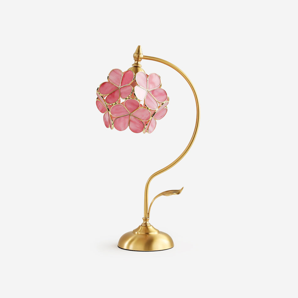 Lámpara de mesa de latón con flor de cristal Sepalia – vista principal