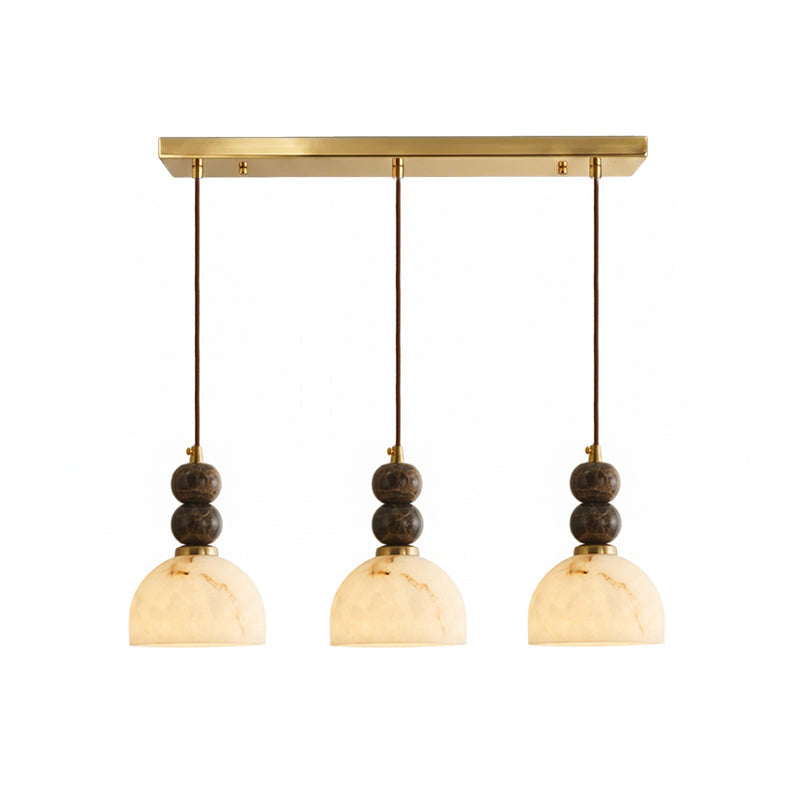 Lámpara colgante de mármol Tallea – Ø 14 × 21 cm 3 luces en barra
