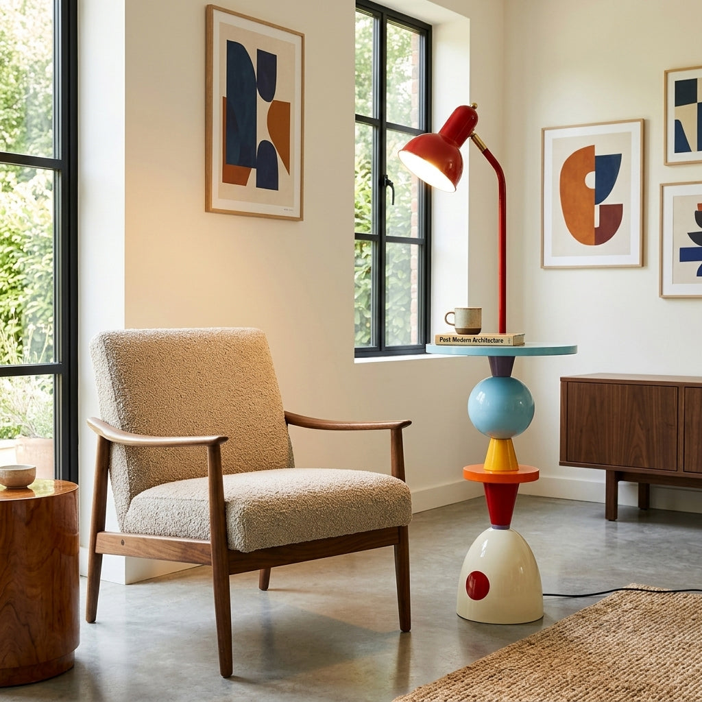 Lámpara de pie multicolor Totemia en un salón luminoso – imagen 18