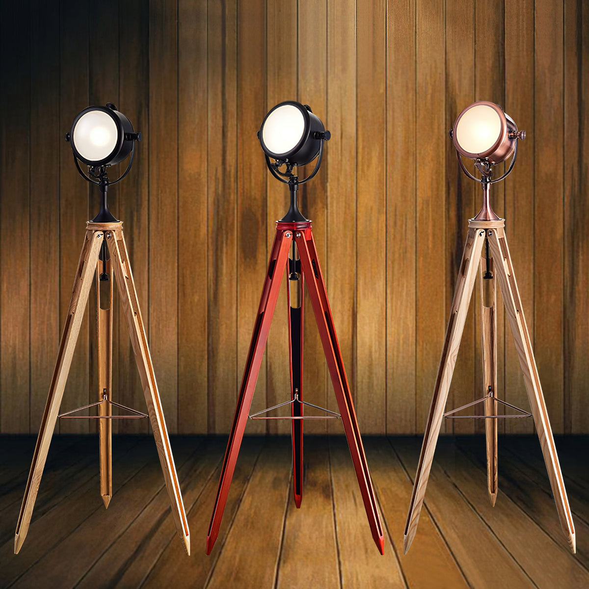 Lámpara de pie trípode con foco Tripola en un salón luminoso – imagen 11