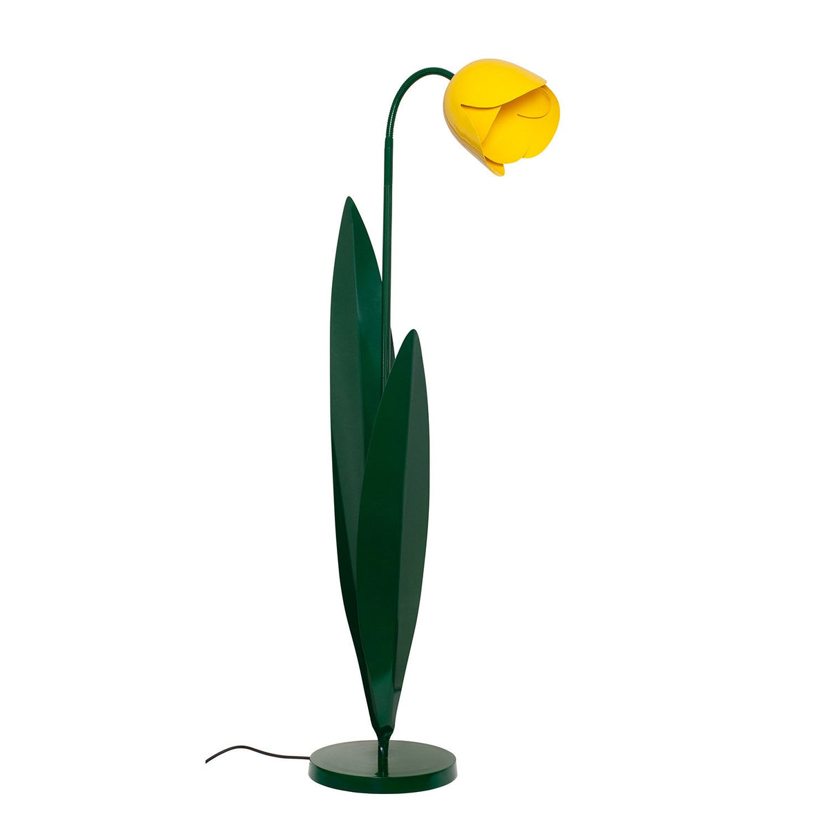 Lámpara de pie tulipán Tulena – con flor amarilla vista de lado