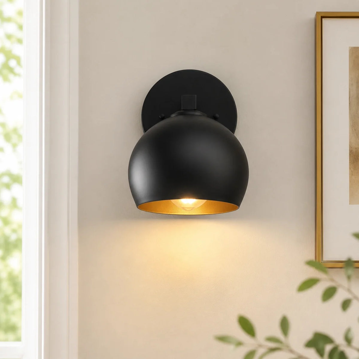 Aplique de pared con globos de cristal Valdina – 1 luz · 15 cm, negro, cristal negro