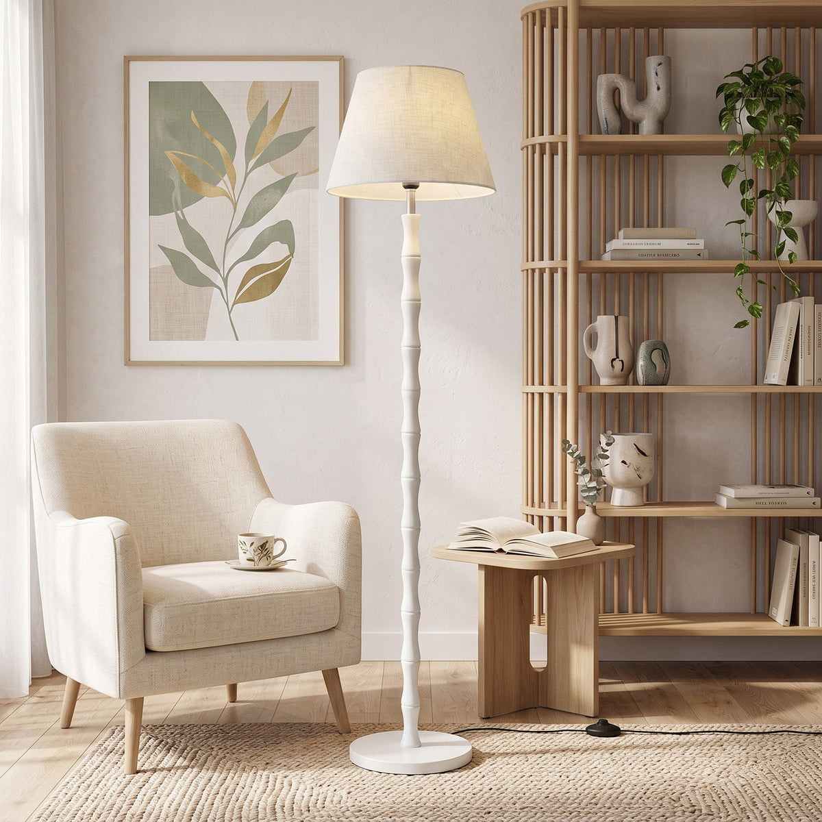 Lámpara de pie Varilda en un salón acogedor – imagen 7