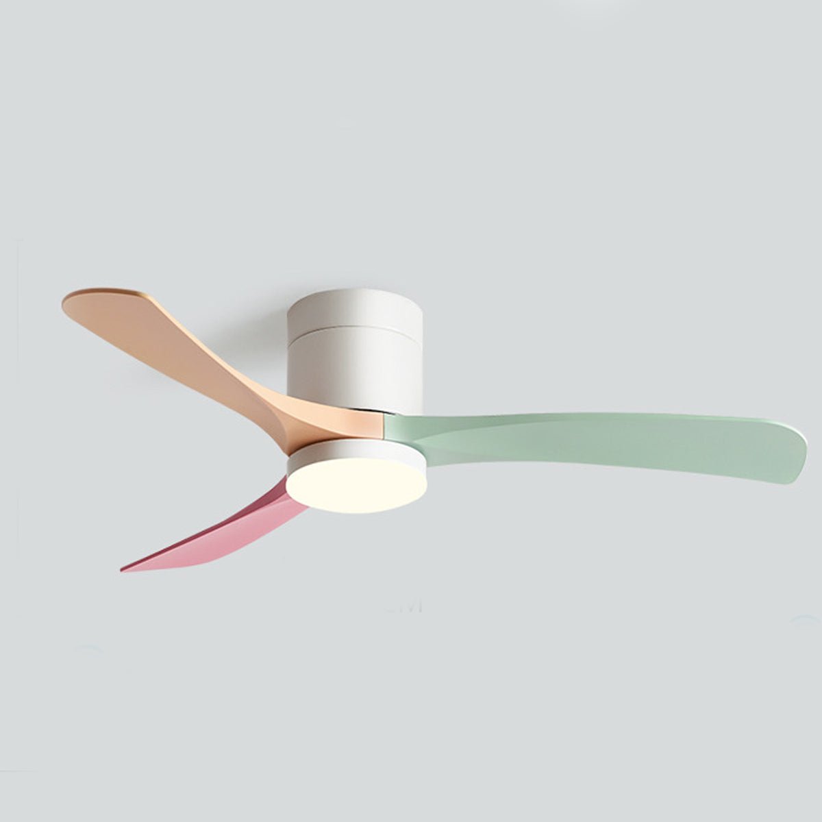 Ventilador de techo con luz Ventura – blanco con aspas multicolor