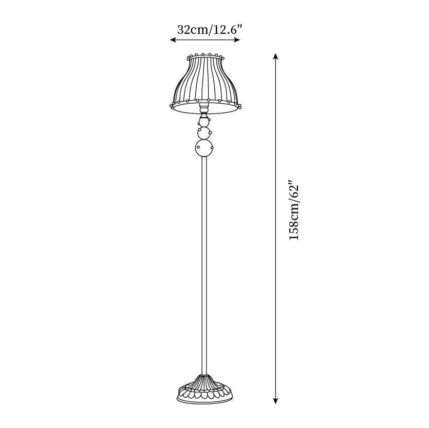 Lámpara de pie a rayas estilo circo Verbena – plano de medidas