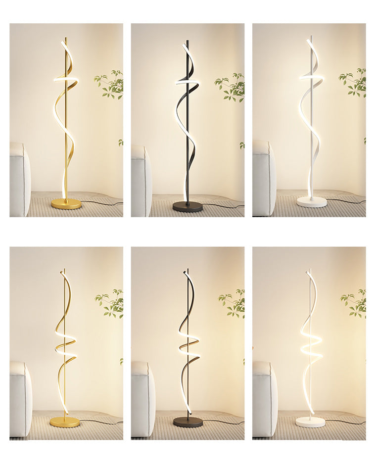 Lámpara de pie LED en espiral Volutela – colores y modelos disponibles
