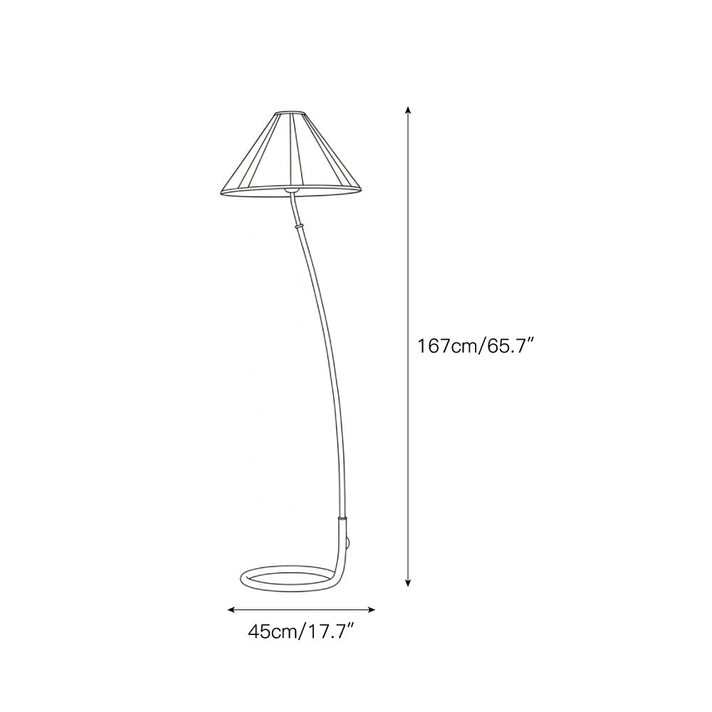 Lámpara de pie de lectura Volutina – medidas 45 cm de diámetro y 167 cm de alto