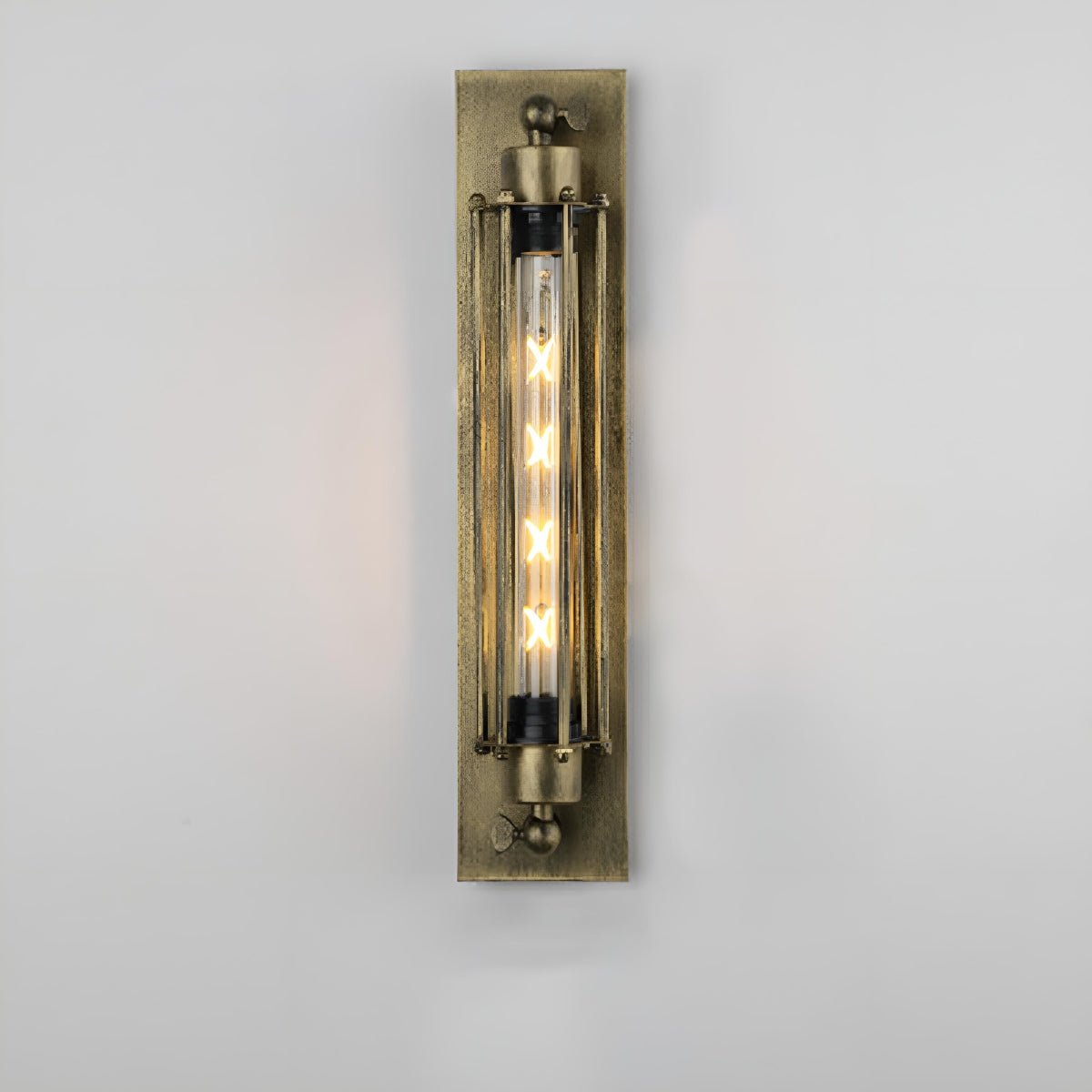 Aplique de pared industrial Yunquel – 1 luz, bronce