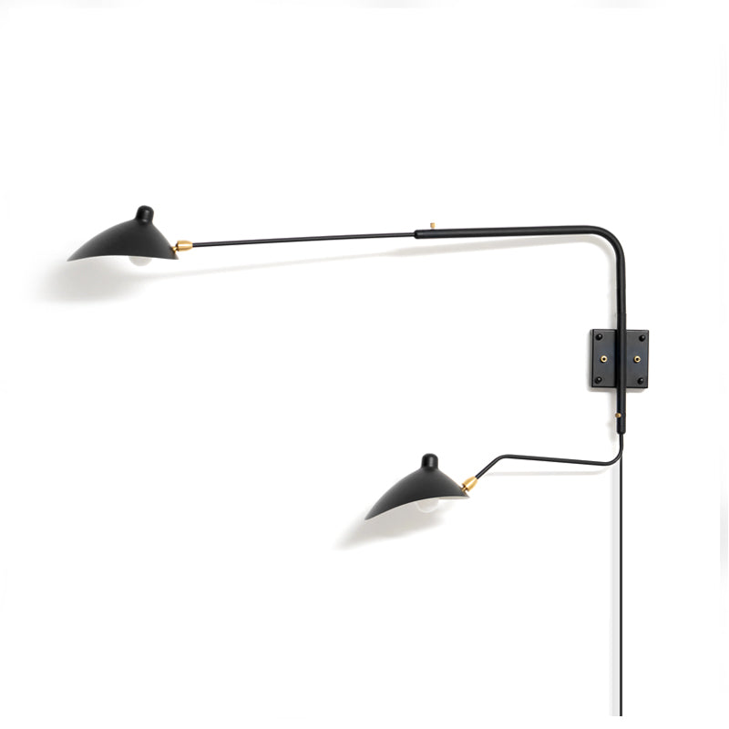 Aplique de pared con brazos articulados Zancora en un salón mid-century – imagen 13
