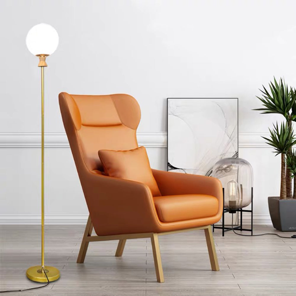 Lámpara de pie con globo opal Selora en un salón moderno – imagen 5