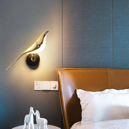 Astroclaro Avian: Aplique de Pared Decorativo con Diseño de Pájaro – Dorado