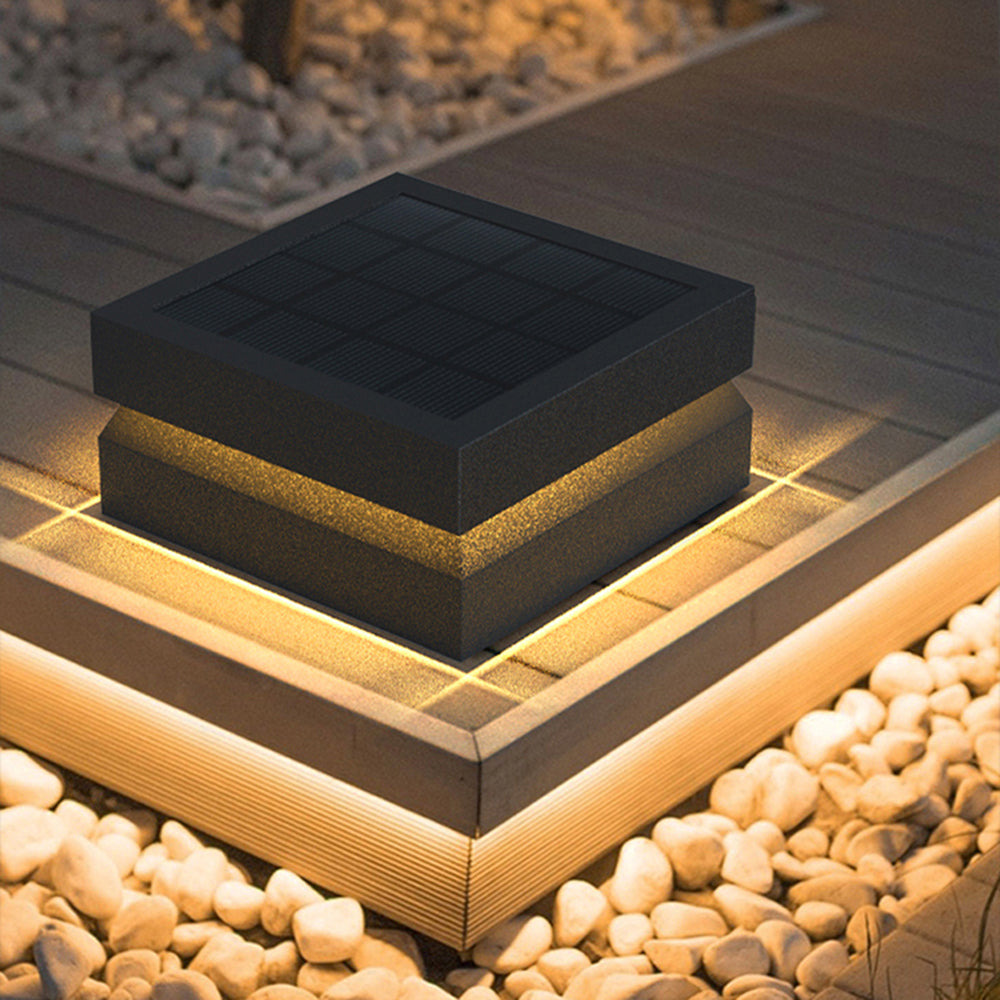 Lámpara de pilar exterior LED Nuvisa – versión solar sobre grava