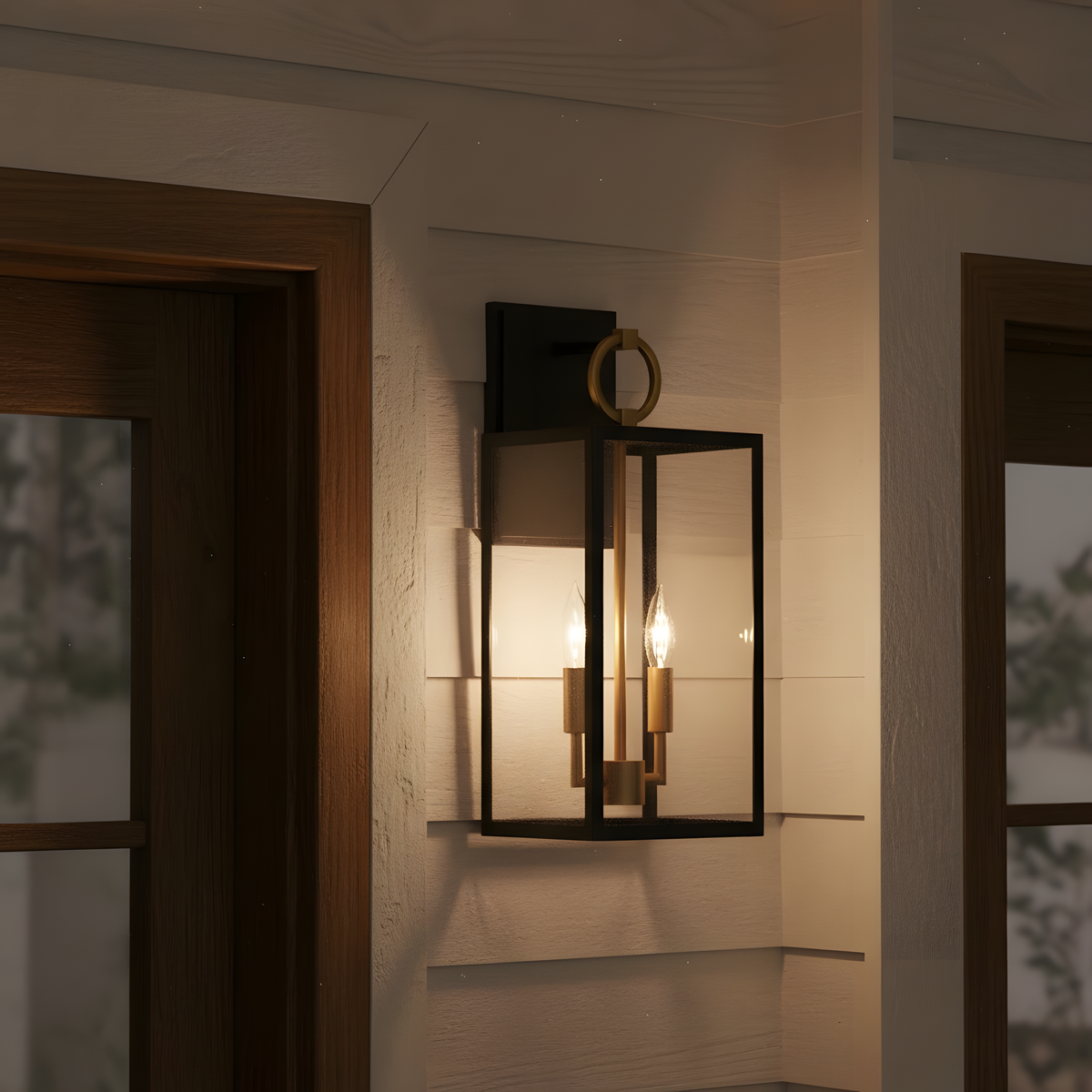 Aplique de pared exterior Candelo junto a una puerta de entrada – imagen 9