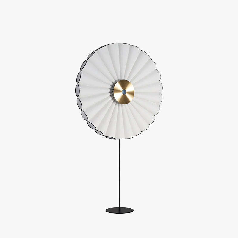Lámpara de pie LED con disco plisado Zirena – vista principal
