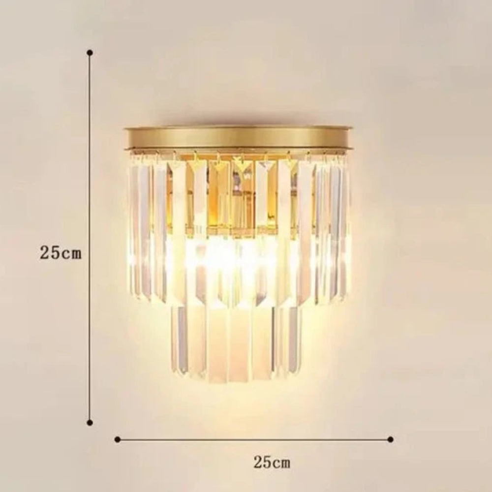 Zirene - Aplique de Pared de Cristal Elegante para Iluminación Sofisticada - Luz Cálida Ideal para Dormitorios y Salas de Estar