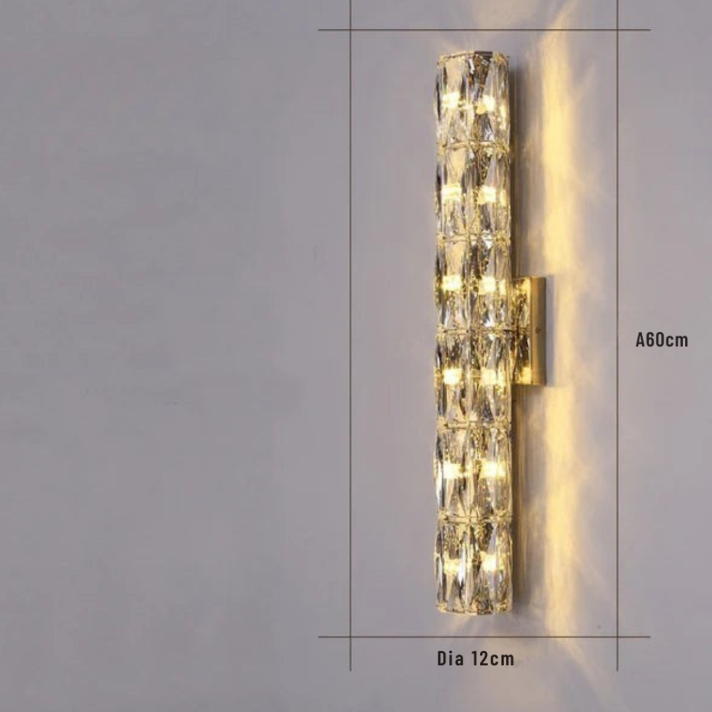 Fyvela - Lámpara de Pared Larga de Cristal para Dormitorio Elegante - Iluminación Suave y Agradable, Diseño Sofisticado