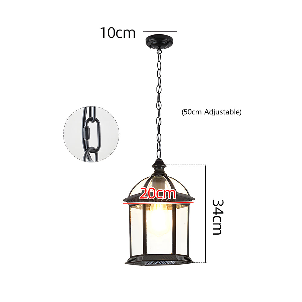 Farol de techo exterior Igena – medidas del farol jaula colgante