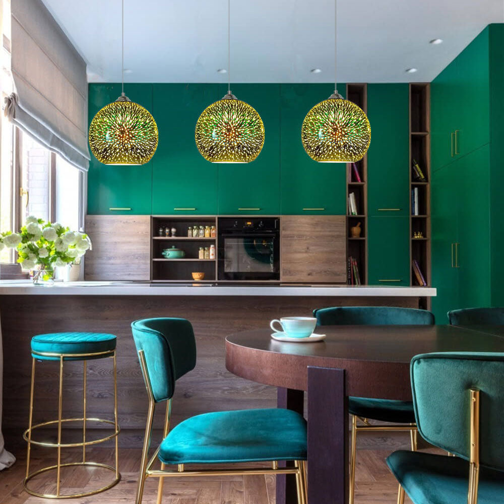 BrilloEstelar - Lámpara Colgante de Vidrio 3D Iluminación Única