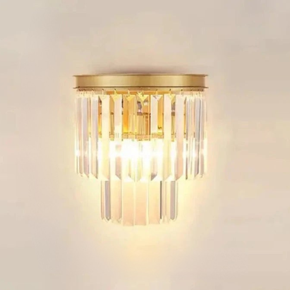 Zirene - Aplique de Pared de Cristal Elegante para Iluminación Sofisticada - Luz Cálida Ideal para Dormitorios y Salas de Estar