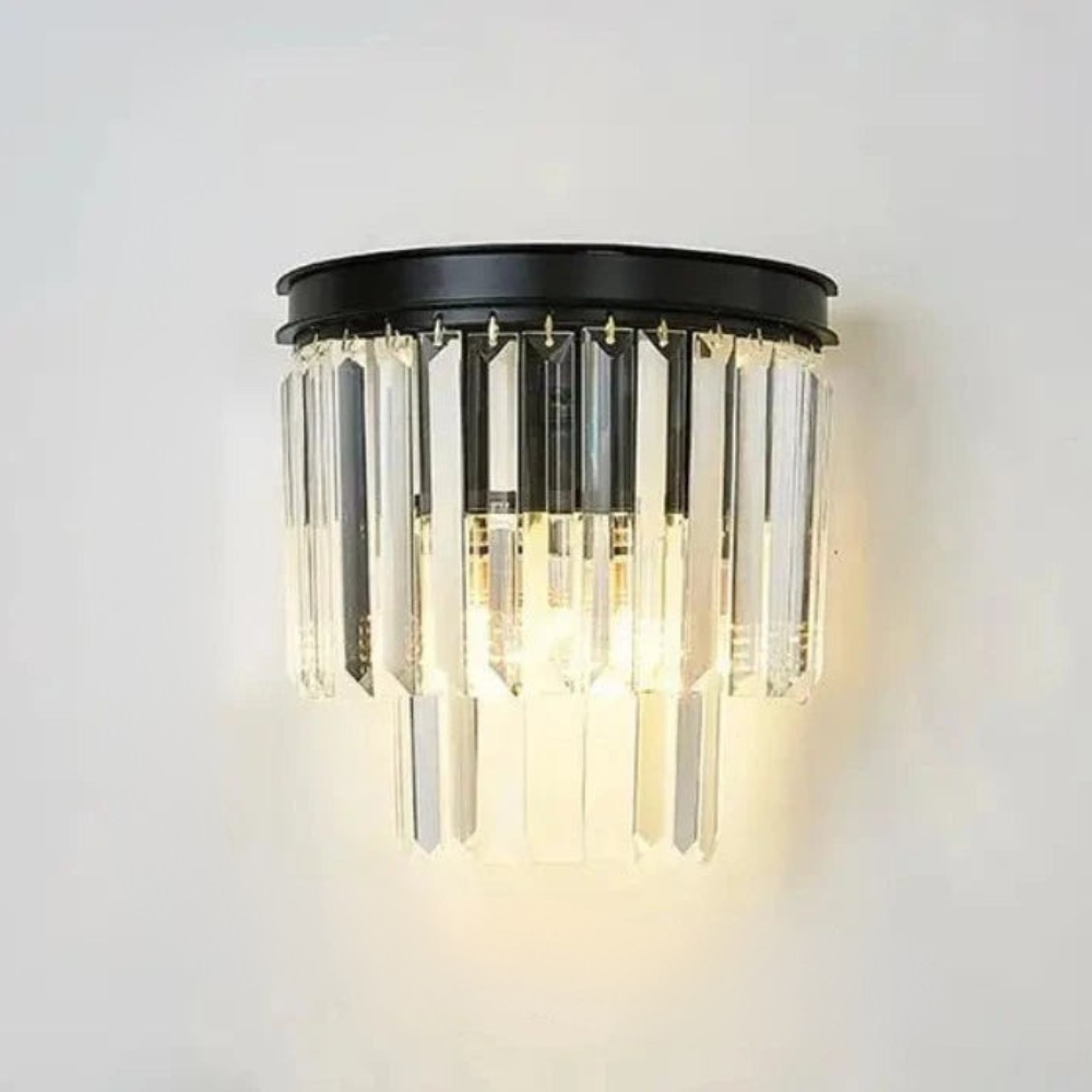 Zirene - Aplique de Pared de Cristal Elegante para Iluminación Sofisticada - Luz Cálida Ideal para Dormitorios y Salas de Estar