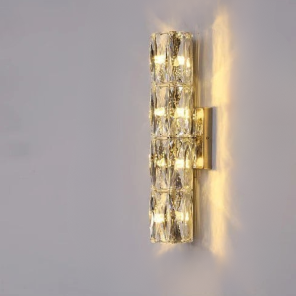 Fyvela - Lámpara de Pared Larga de Cristal para Dormitorio Elegante - Iluminación Suave y Agradable, Diseño Sofisticado