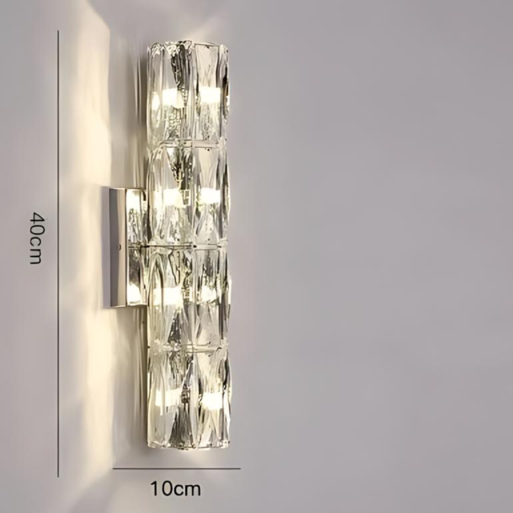 Fyvela - Lámpara de Pared Larga de Cristal para Dormitorio Elegante - Iluminación Suave y Agradable, Diseño Sofisticado