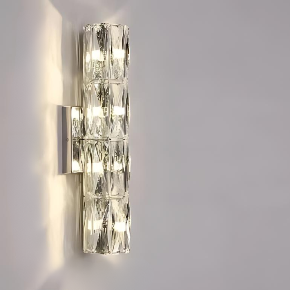 Fyvela - Lámpara de Pared Larga de Cristal para Dormitorio Elegante - Iluminación Suave y Agradable, Diseño Sofisticado