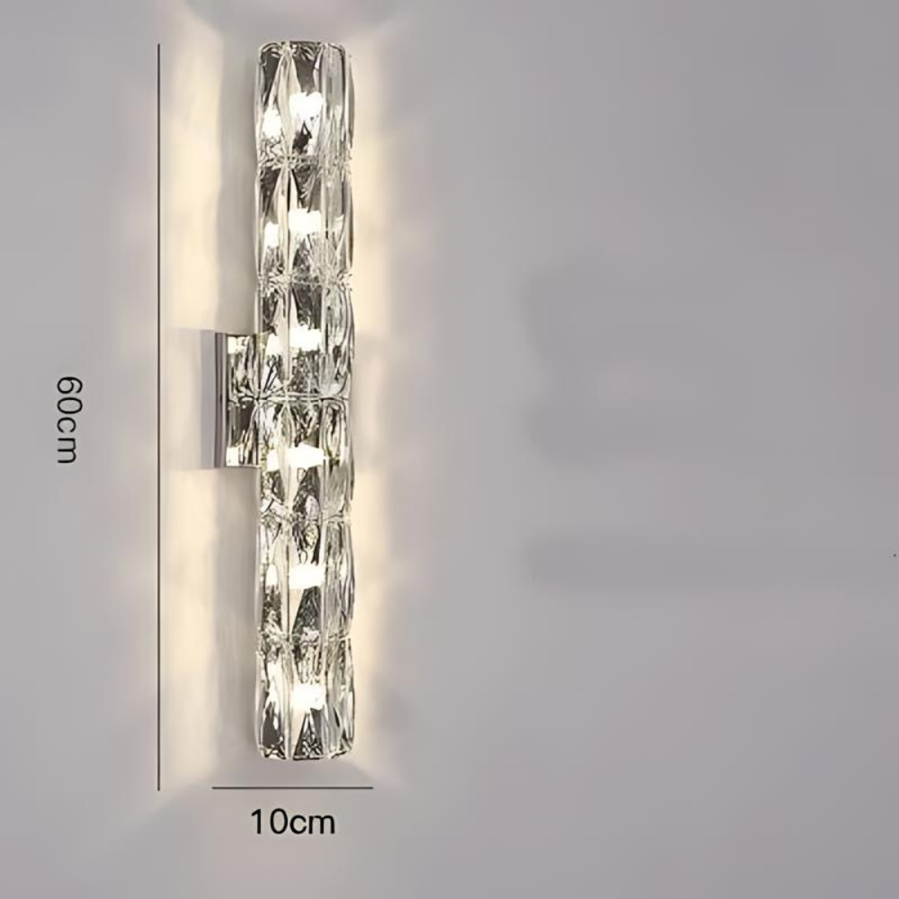 Fyvela - Lámpara de Pared Larga de Cristal para Dormitorio Elegante - Iluminación Suave y Agradable, Diseño Sofisticado