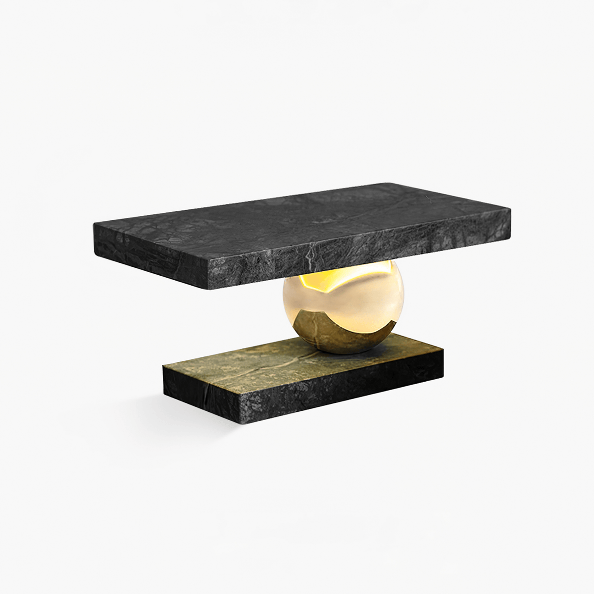 Lámpara de mesa de mármol Quasara sobre una mesa auxiliar – imagen 17