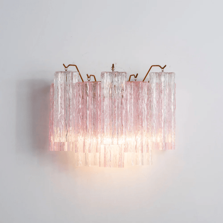 Aplique de pared de tubos de cristal rosa Osmara – vista principal
