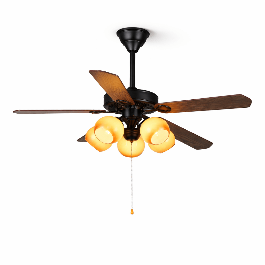 Ventilador de techo con luz Sepiana en un salón rústico – imagen 5